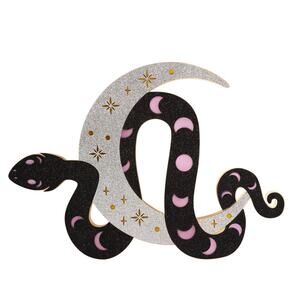 Halloween Glitter Snake Moon Star Laser Cut Wood Tarot LED Light Up Decor NEW